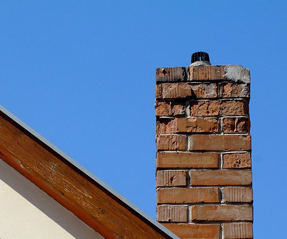 Small brick chimney before chimney repair Palatine