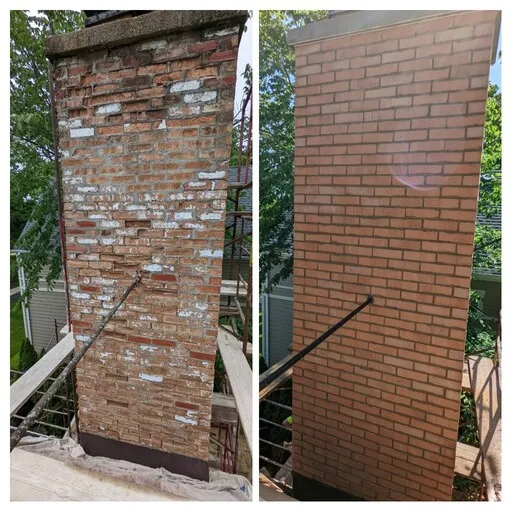 showcased huge change before and after chimney repair Palatine